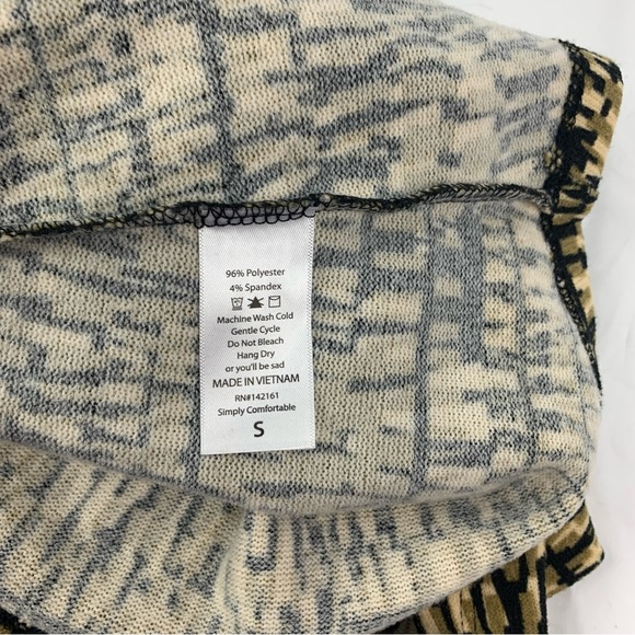 LuLaRoe Sarah Cardigan Open Front Long Duster Black Tan Beige Size Small NWT - Picture 9 of 9